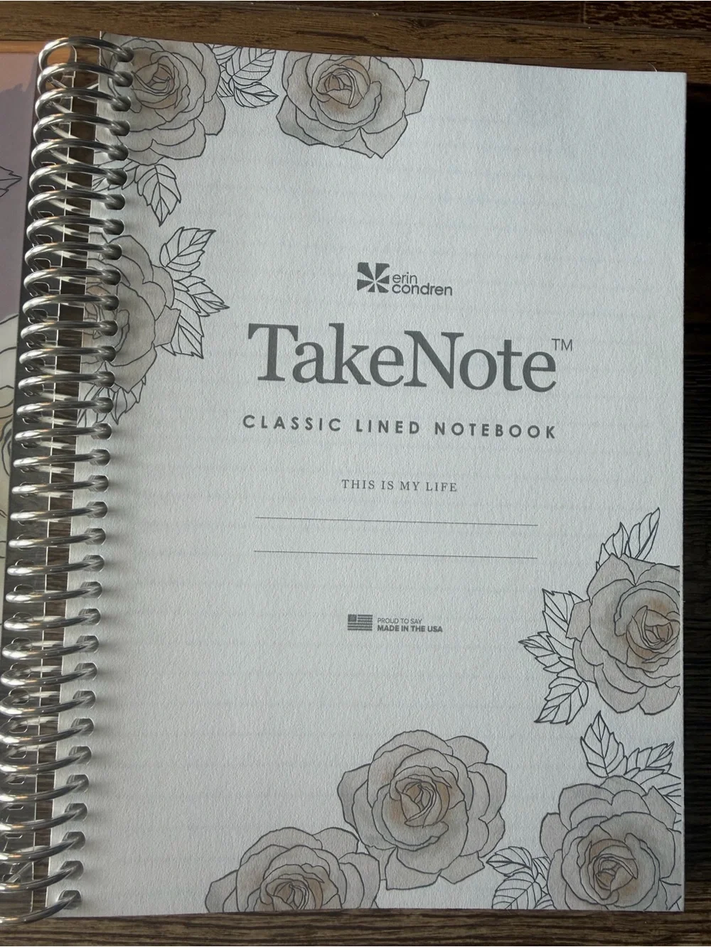 Erin Condren A5 TakeNote Notebook — White, Cream & Lavender Floral
